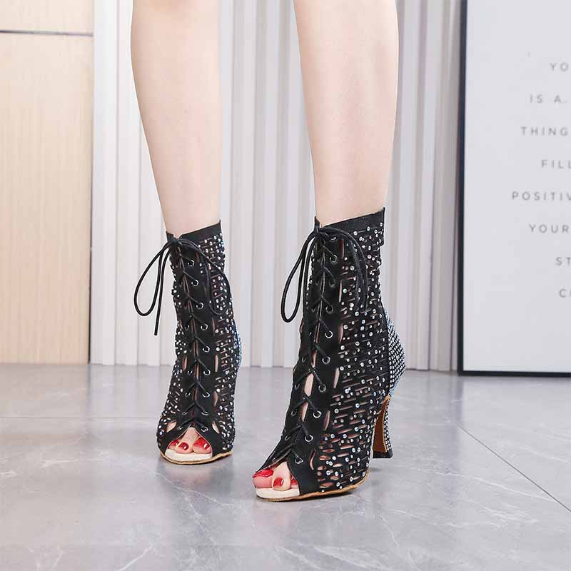 WZZ Women's Suede  Customized Heels Dance Boots Jazz Salsa Dance Shoes