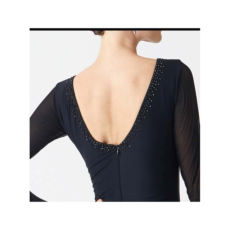 YUN Customisable-Women's Navy Diamonds Ballroom Waltz Modern Dance Dresses Dancewear
