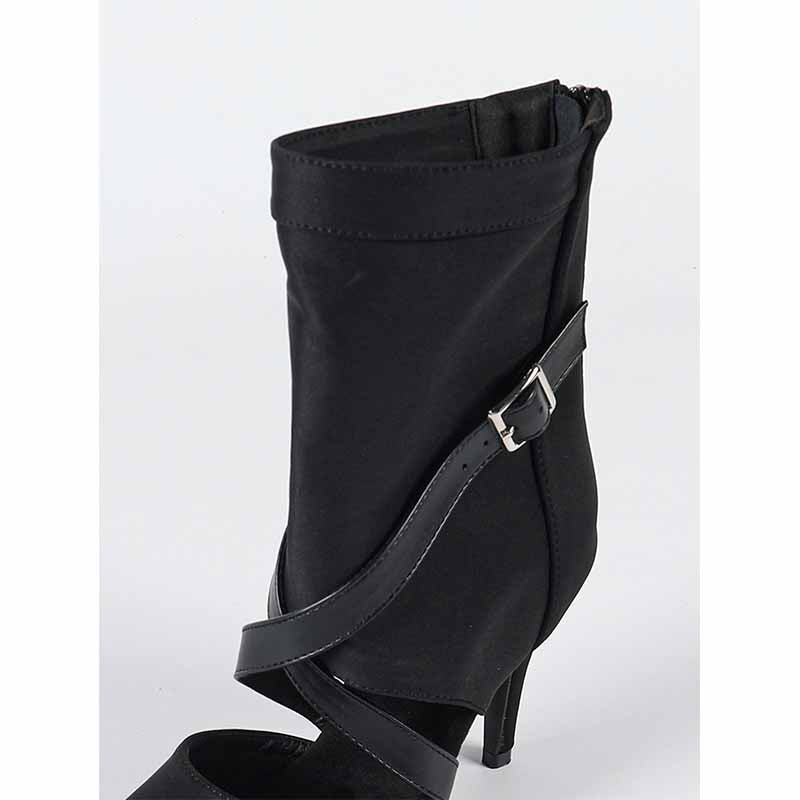 DS Women's Stretch Cloth Customized Heel Rubber Sole Heels Dance Boots Jazz Dancing Shoes