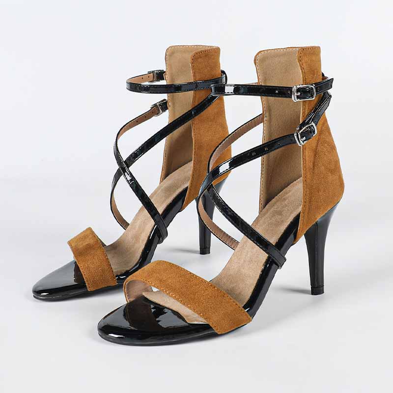 DS Women's Suede Customized Heel Dancing Shoes Salsa Shoes Ballroom Dance Boots
