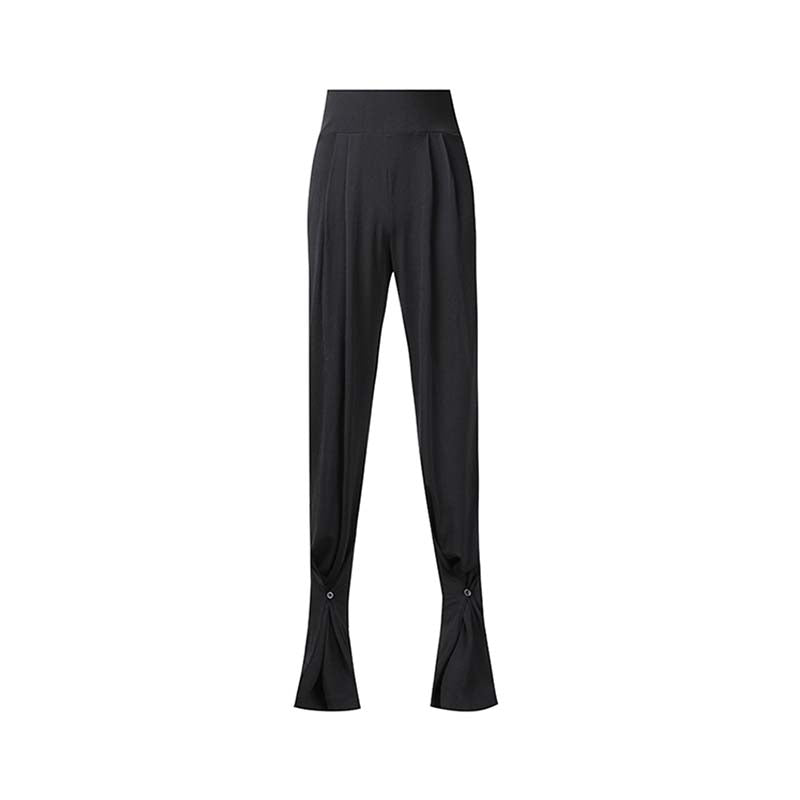 Z Women's Black High Waisted Wide Two Ways To Wear  Latin Dance Wear Training Performance Pants