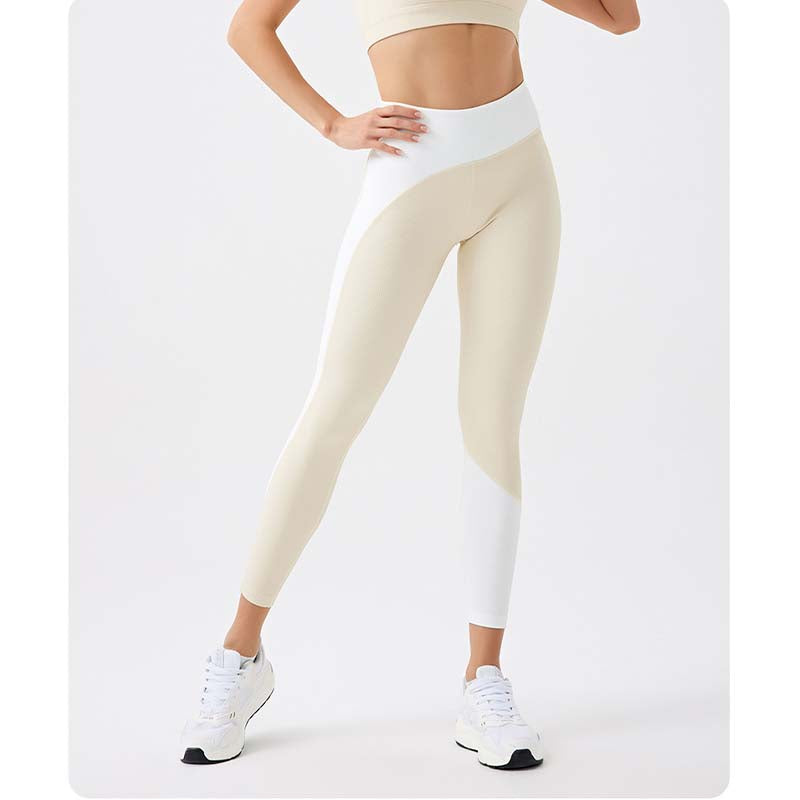 DS-Women's Eco-friendly Recycled Fabric Patchwork Color Leggings Fitness Yoga Pants