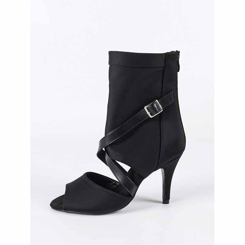 DS Women's Stretch Cloth Customized Heel Rubber Sole Heels Dance Boots Jazz Dancing Shoes