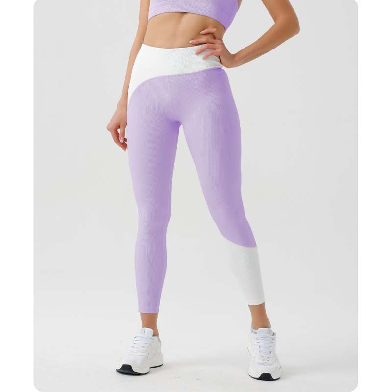 DS-Women's Eco-friendly Recycled Fabric Patchwork Color Leggings Fitness Yoga Pants
