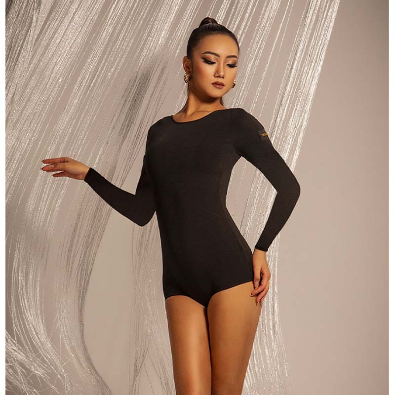 WJJ Women's Big Backless Dance Bodysuit Ballroom Dance Tops Professional Training Clothes