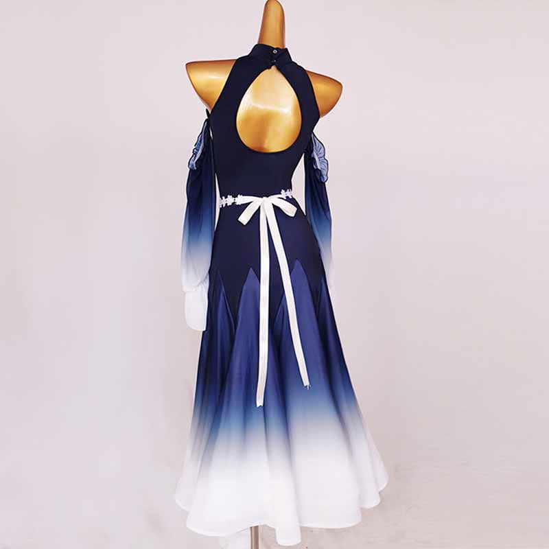 Customisable-Women's Long Sleeve Modern Dance Performance Dress Ballroom Dance Dress