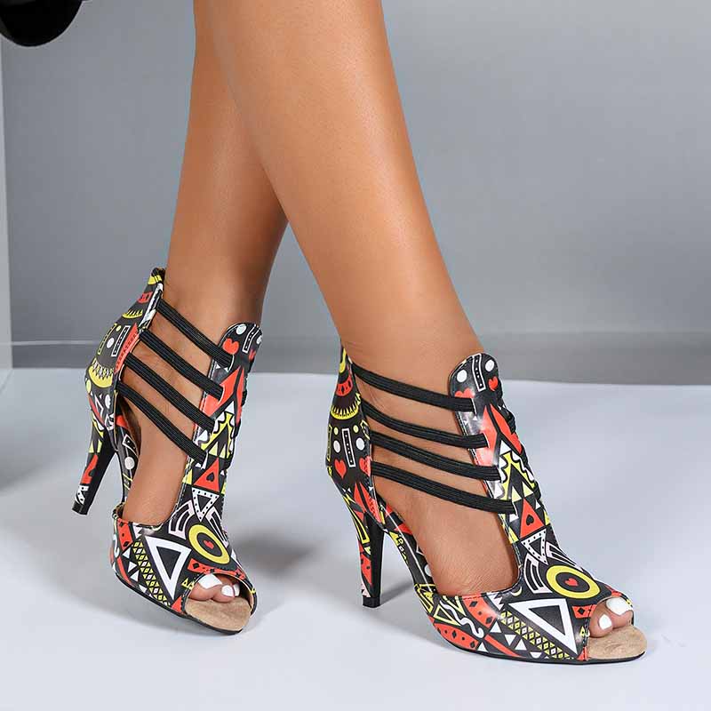 DS Women's Leatherette Customized Heel  Rubber Sole Salsa Shoes Dance Boots Ballroom Dance Shoes