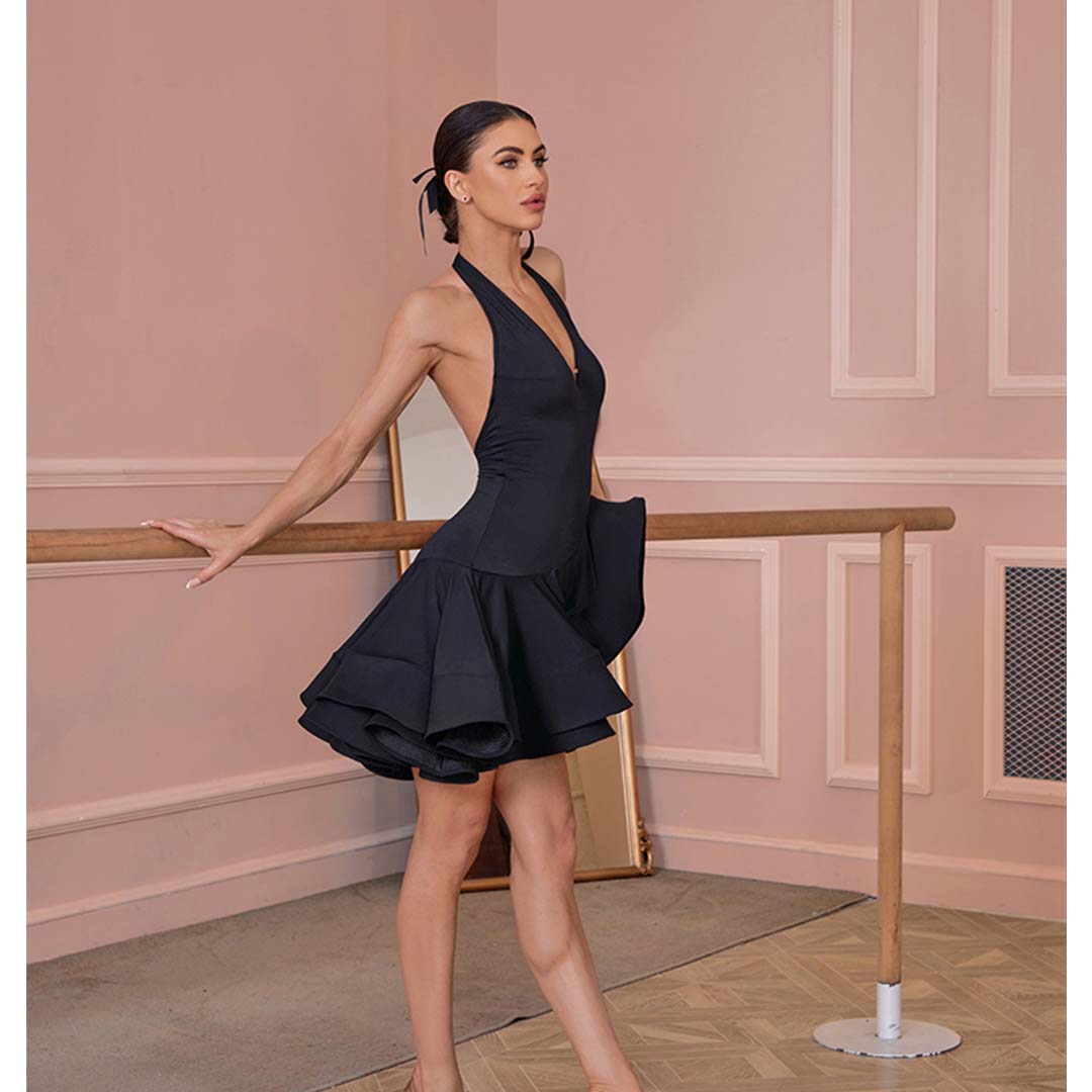 Z Women's Ruffled Edge Dance Dress Dance Wear Training Performance Dress