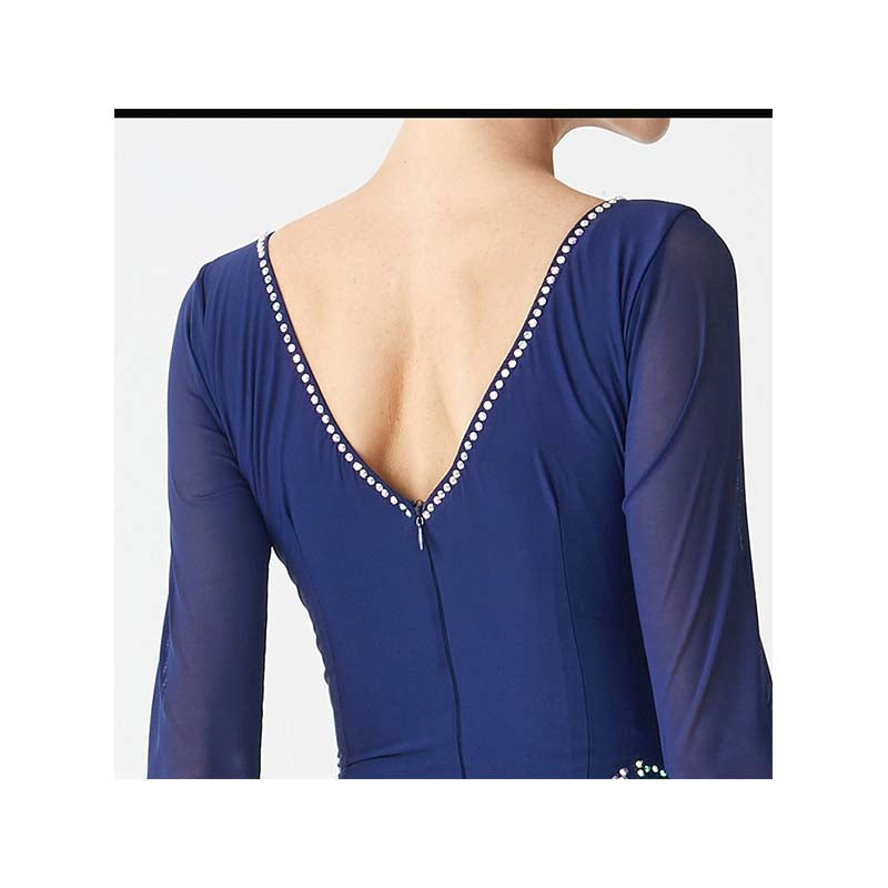 YUN Customisable-Women's Navy Diamonds Ballroom Waltz Modern Dance Dresses Dancewear