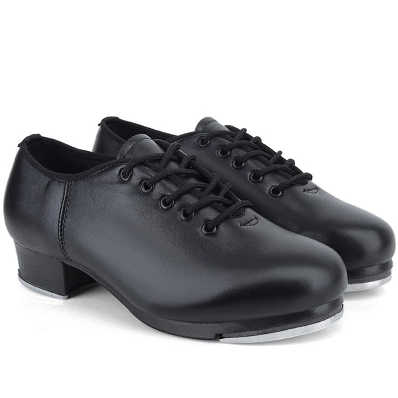 Unisex Leatherette 3.5cm Heel Tap Shoes With Lace-up Dance Shoes