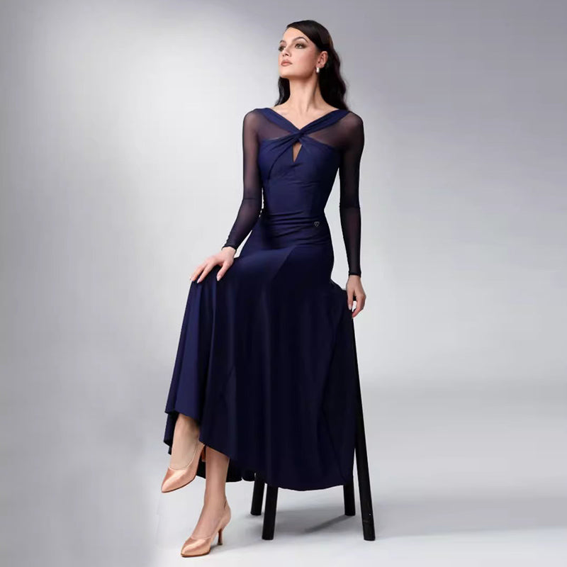 TID Customisable Women's Long Sleeve Dance Dresses Performance Competition Dancewear
