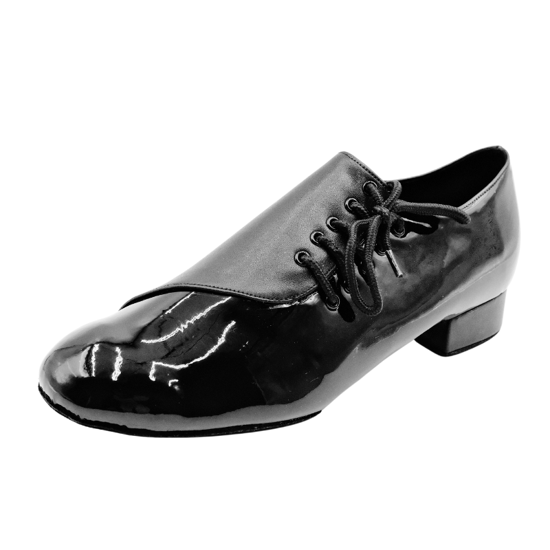Men's 2cm Black Leatherette Heels Ballroom Dance Shoes