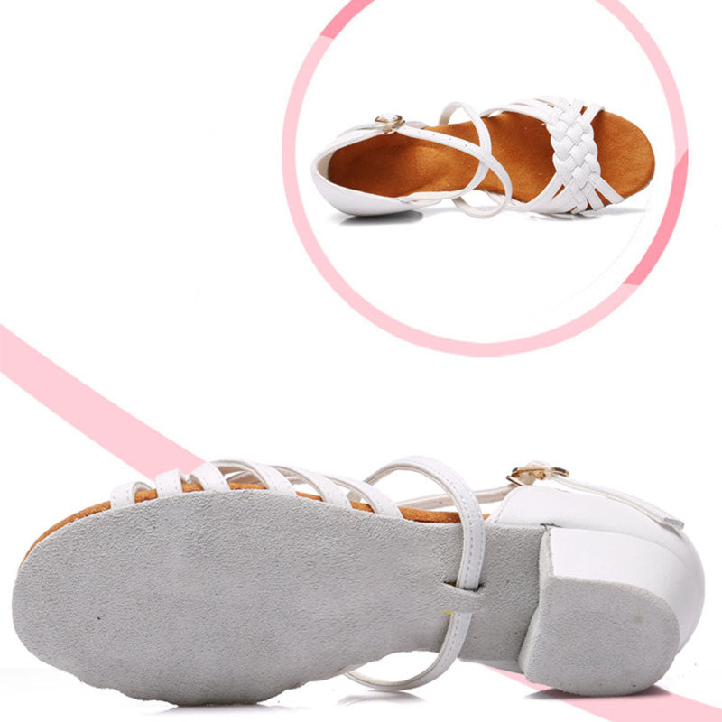 KCDANCE Kid's Satin 3.5cm Heel Ballroom Dance Shoes Latin Shoes