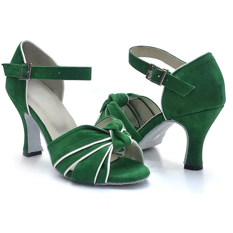 DS Women's Suede Customized Heel Salsa Latin Dance Shoes