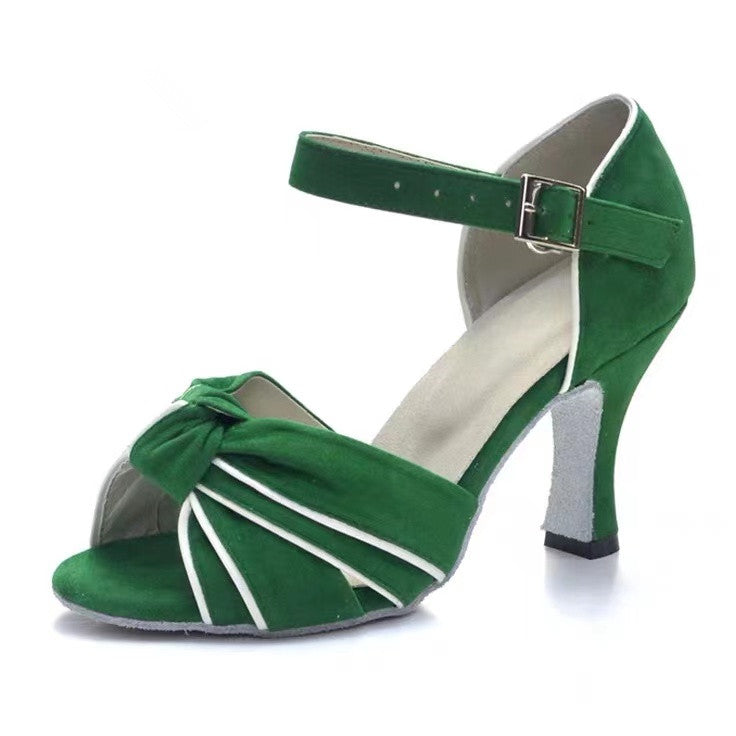 DS Women's Suede Customized Heel Salsa Latin Dance Shoes