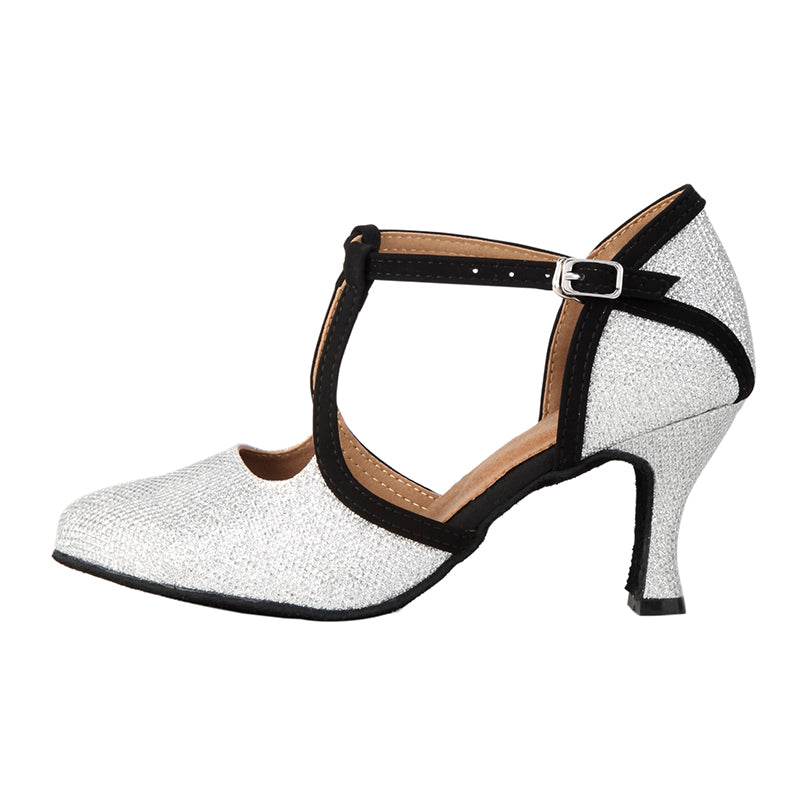 Women's Sparkling Glitter Customized Heels Ballroom Dance Shoes Modern Shoes