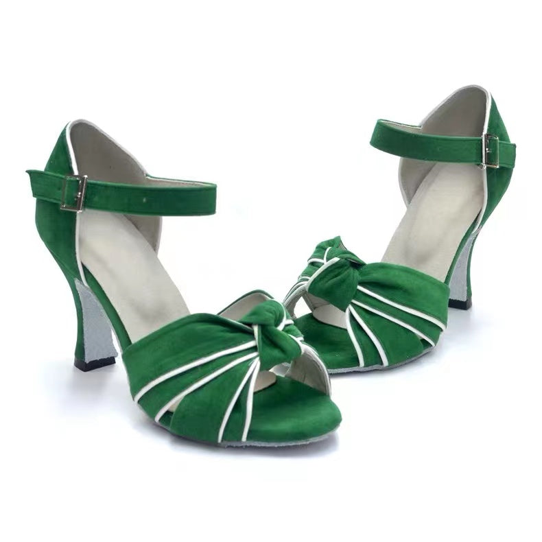 DS Women's Suede Customized Heel Salsa Latin Dance Shoes