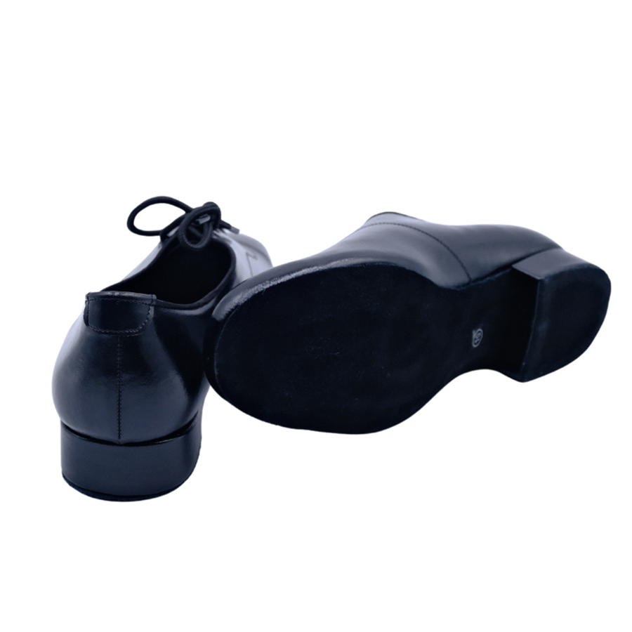 Men's 2cm Black Leatherette Heels Ballroom Dance Shoes