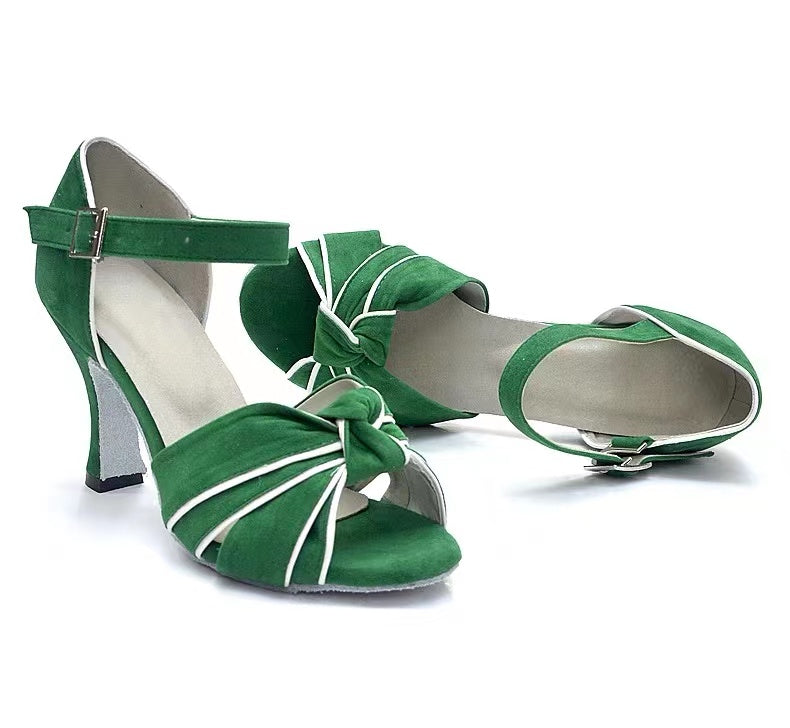 DS Women's Suede Customized Heel Salsa Latin Dance Shoes