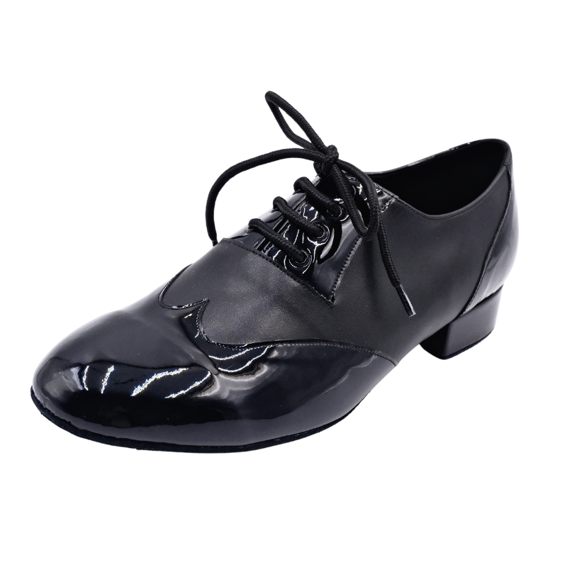 Men's 2cm Black Leatherette Heels Ballroom Dance Shoes