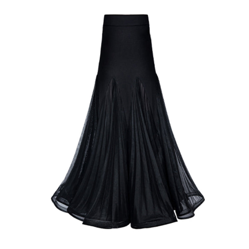 TID-Women's Black Mesh Swing Modern Ballroom Waltz Dance Skirts