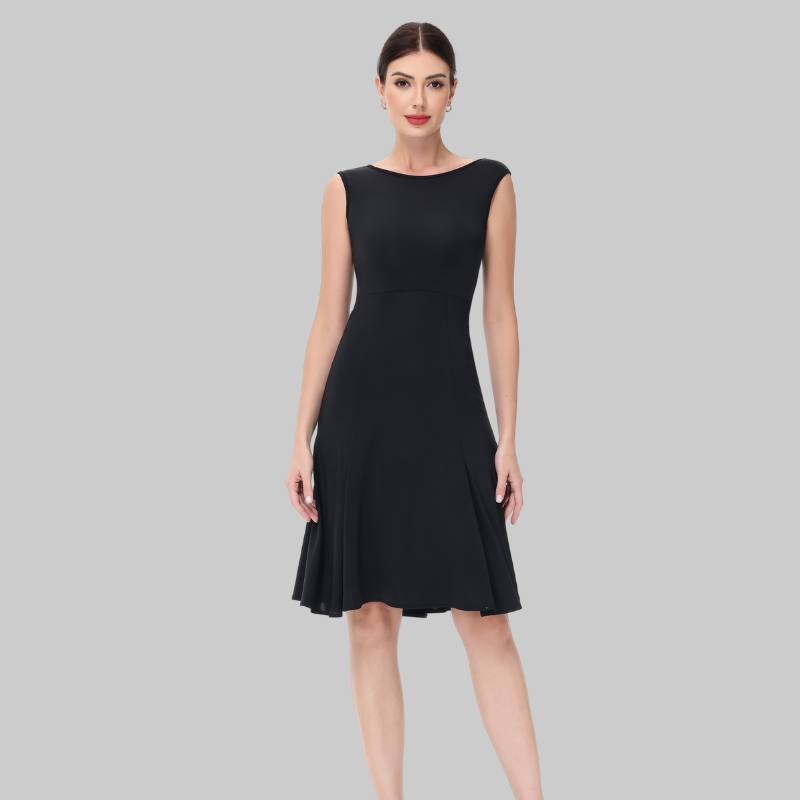 Women's Black Sleeveless Dance Wear Dance Dress Performance Wear