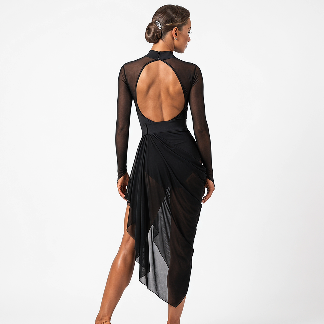 Customisable-Women's Long Sleeve DanceWear Dance Dress Performance Wear