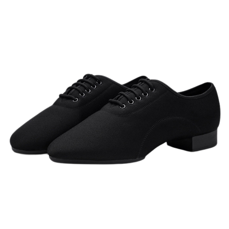 Men's 2.5cm/5cm Black Oxford Cloth Ballroom Dance Shoes