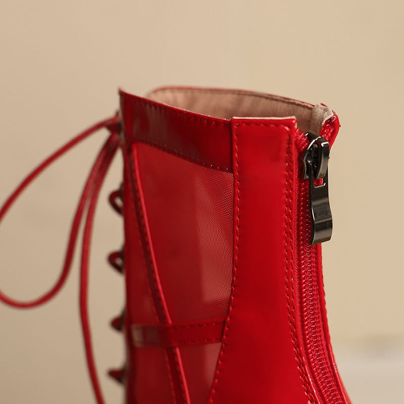 Women's 10cm Leatherette Heel Dance Boots Jazz Salsa Street Sole Dance Shoes