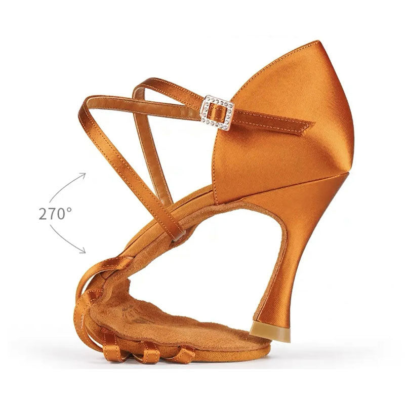 Women's 5.5/6.5/7.5/9cm Heels Satin Strappy Dance Shoes Latin Dance Shoes