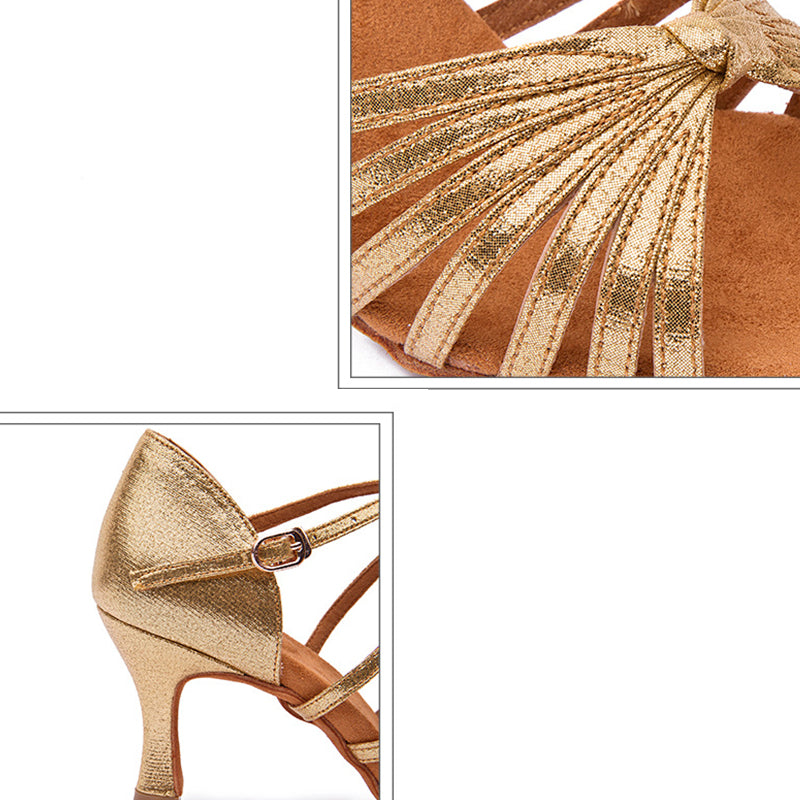Women's Leatherette 7.5cm Heel Strappy Knot Dance Shoes Latin Dance Shoes