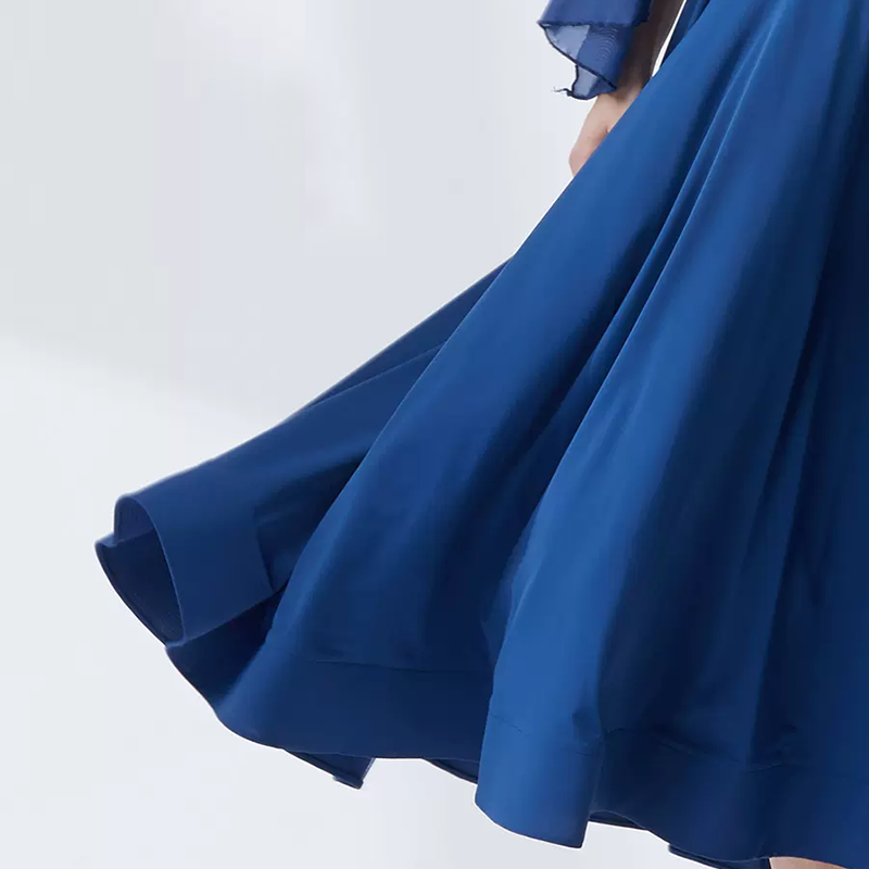 YUN Customisable-Women's Batwing Sleeve Diamonds Costume Dress For Ballroom Dancing standard/Smooth Dress