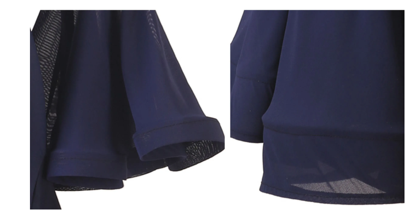 Customisable-Women's Navy Round Neck DanceWear Ballroom Dance Dress