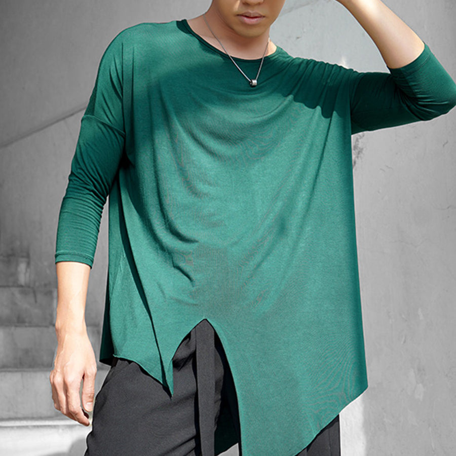 HC Men's Long Sleeve Round Neck Latin Dance Tops Dance Wear