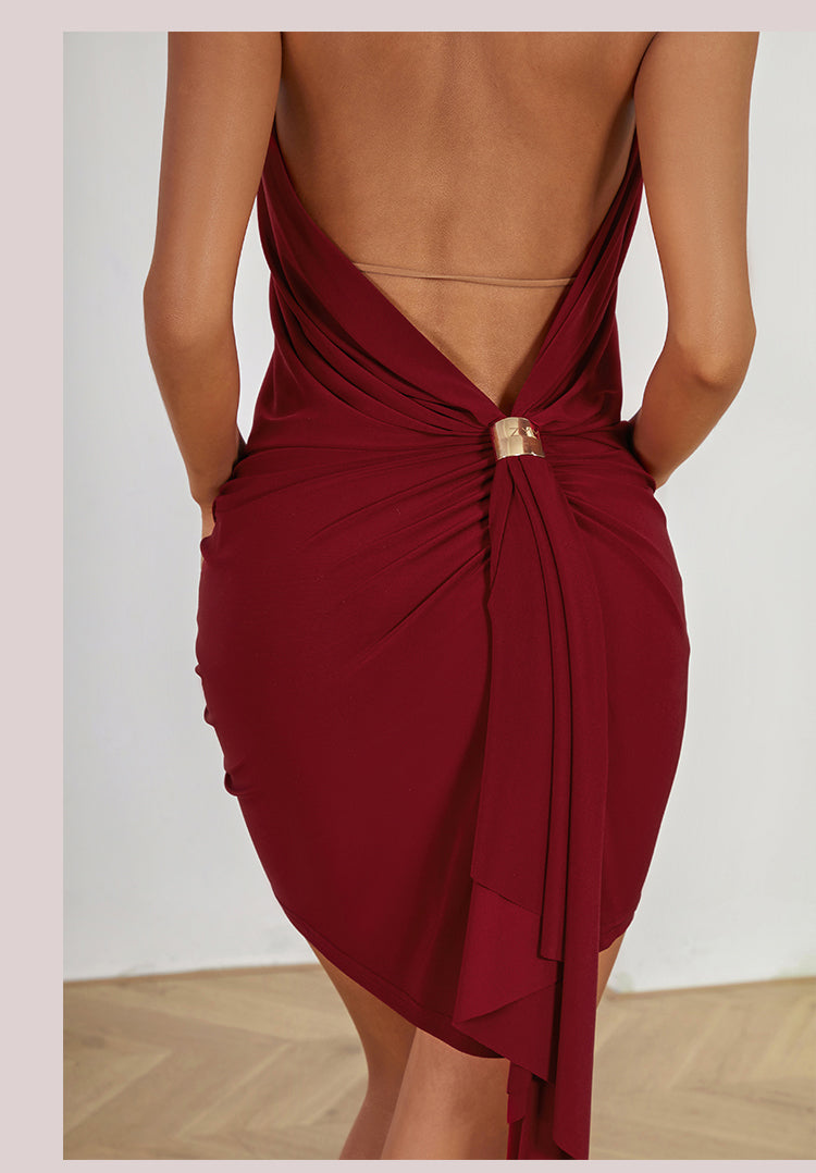 Z Women's Halter Backless Dance Dress DanceWear Training Performance Dress