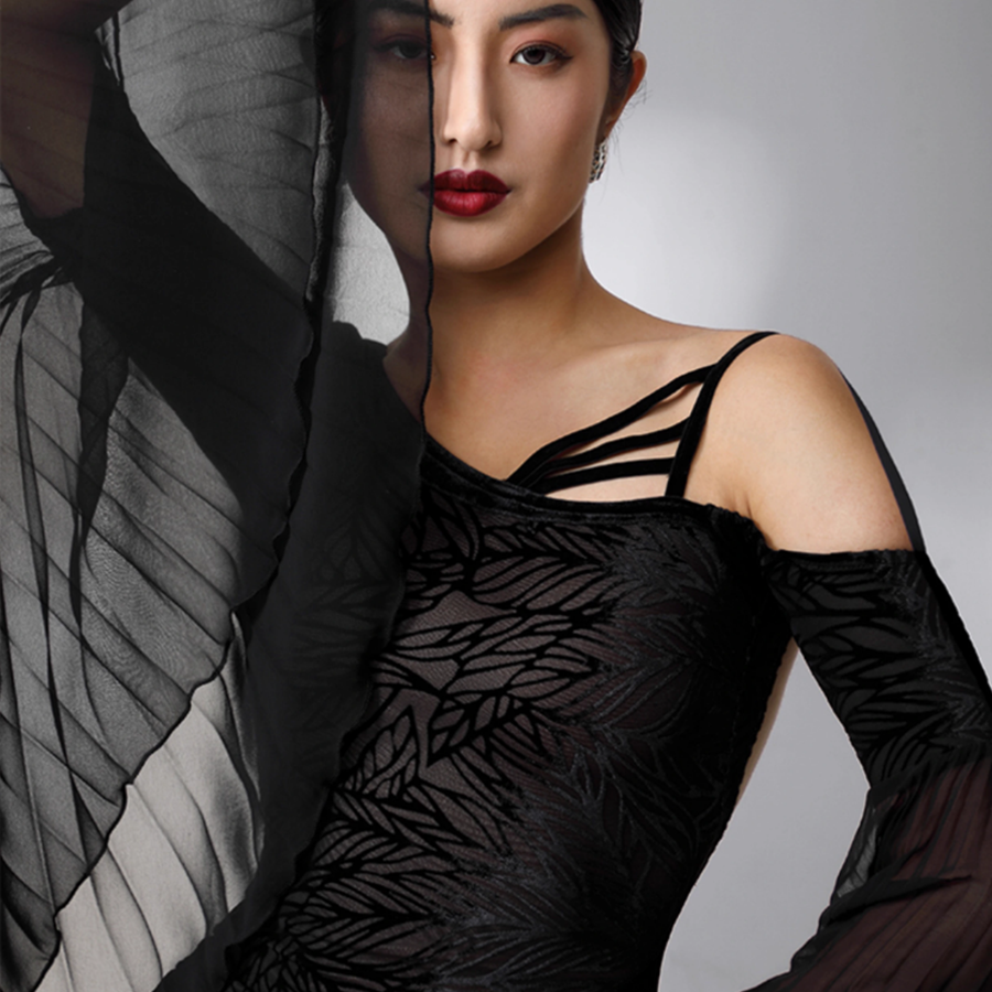 TID Customisable Women's Black Dance Dresses Performance Competition Dancewear