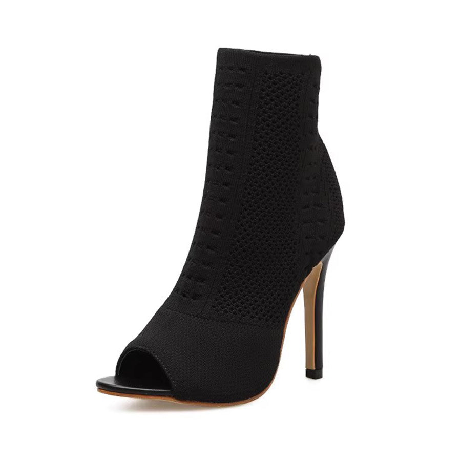 Women's 10cm Rubber Sole Slim High Heel Salsa Jazz Dance Shoes Heels Dance Boots