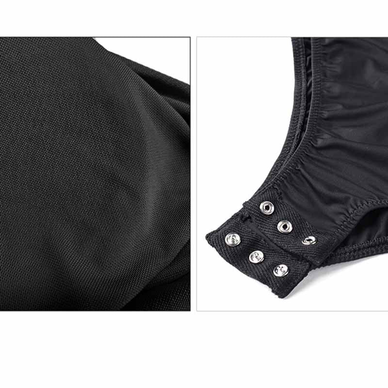HC Women's Black Mesh Sleeveless Latin Dance Dress Dance Wear Training Performance Dress