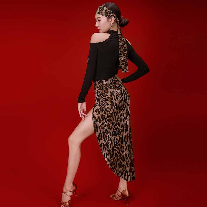 HC Women's  Long Sleeve Off Shoulder Latin Dance Tops Dance Wear Training Performance Tops