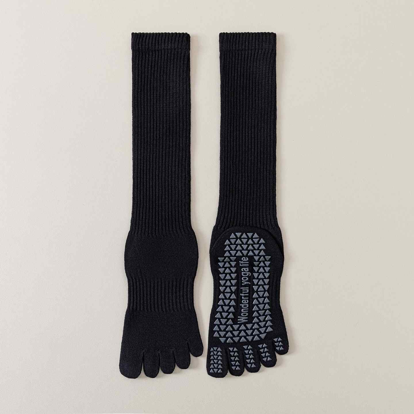 Five-Toe Split Yoga Pilates Knit Cotton Grip Short Socks