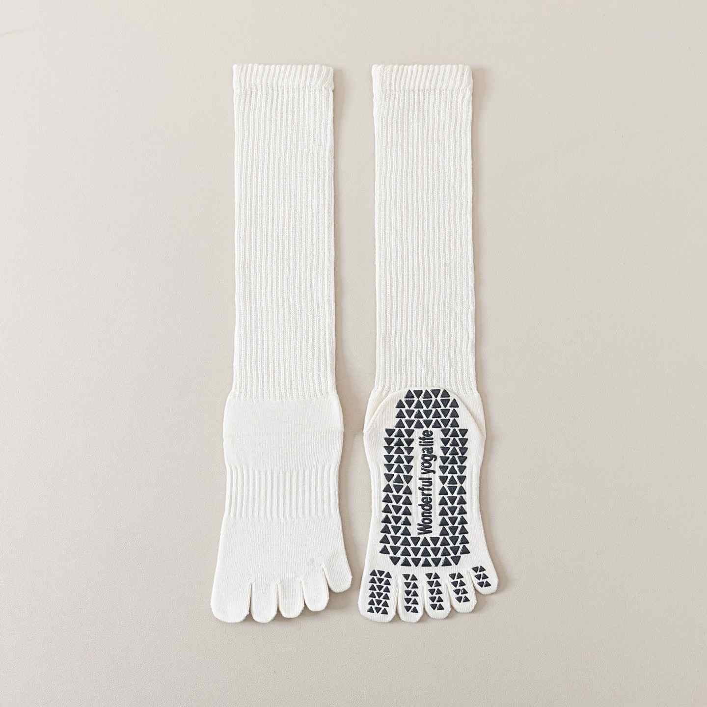 Five-Toe Split Yoga Pilates Knit Cotton Grip Short Socks