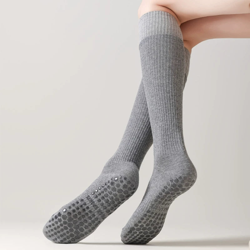 Yoga Pilates Knit Cotton Grip Long Socks