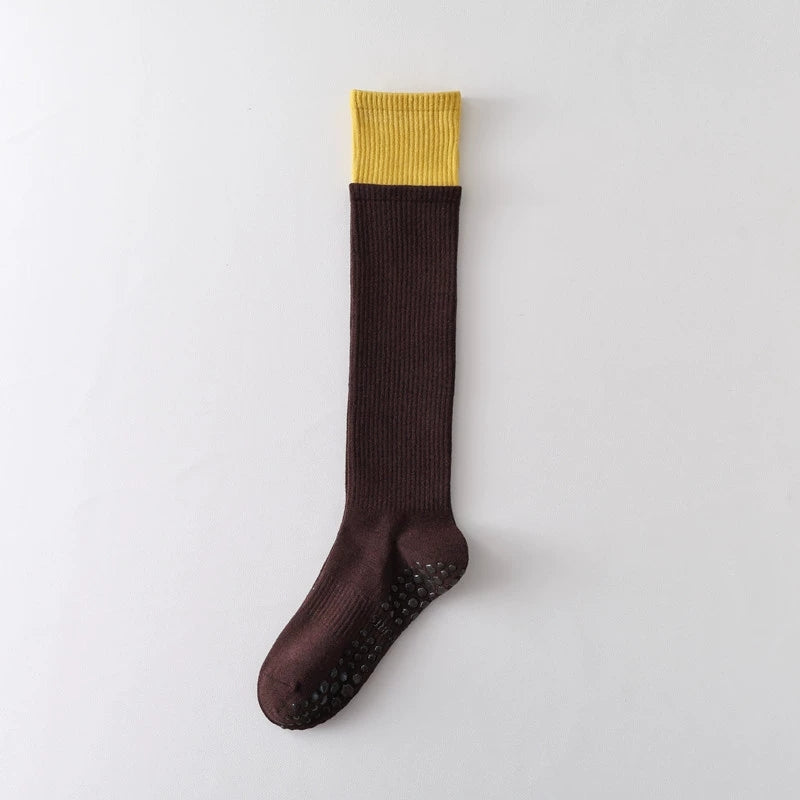 Yoga Pilates Knit Cotton Grip Long Socks