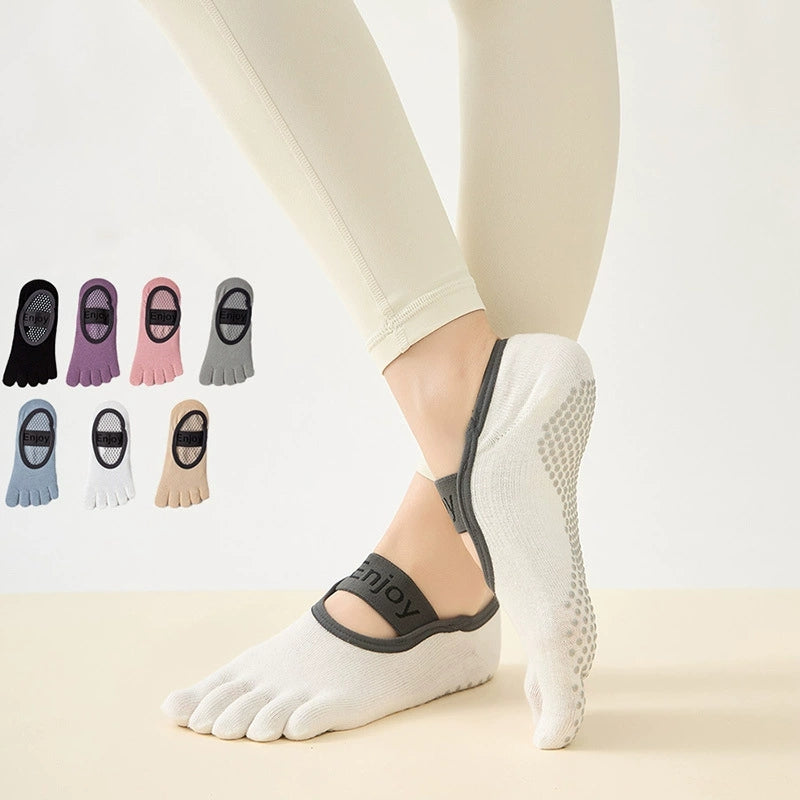 Full-Toe Yoga Pilates Grip Five-Toe Socks