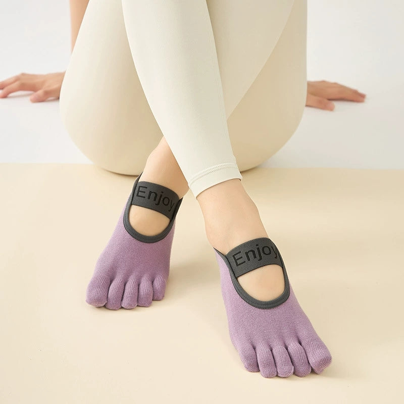Full-Toe Yoga Pilates Grip Five-Toe Socks