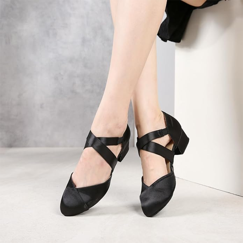 DS Women's Satin 3.5cm/6cm Heels Ballroom Dance Shoes Swing Dance Shoes