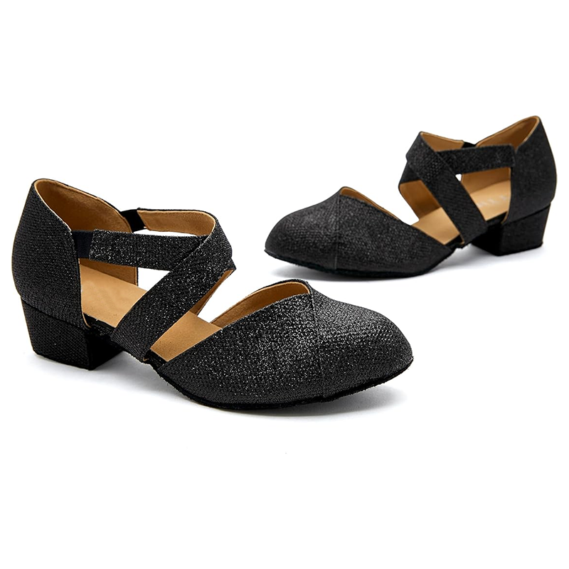 DS Women's Glitter 3.5cm Heels Ballroom Dance Shoes Swing Dance Shoes
