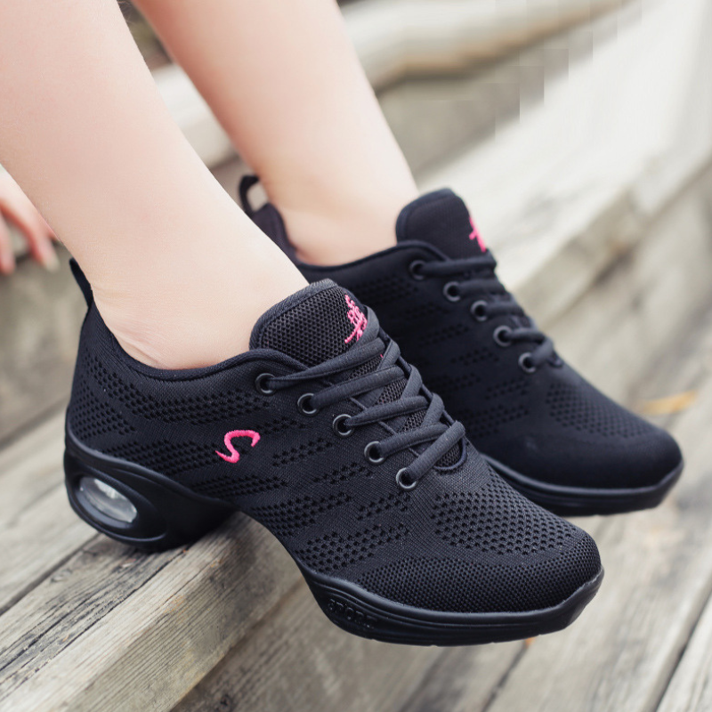 Women's Mesh Jazz Shoes Lace-up Dance Sneakers