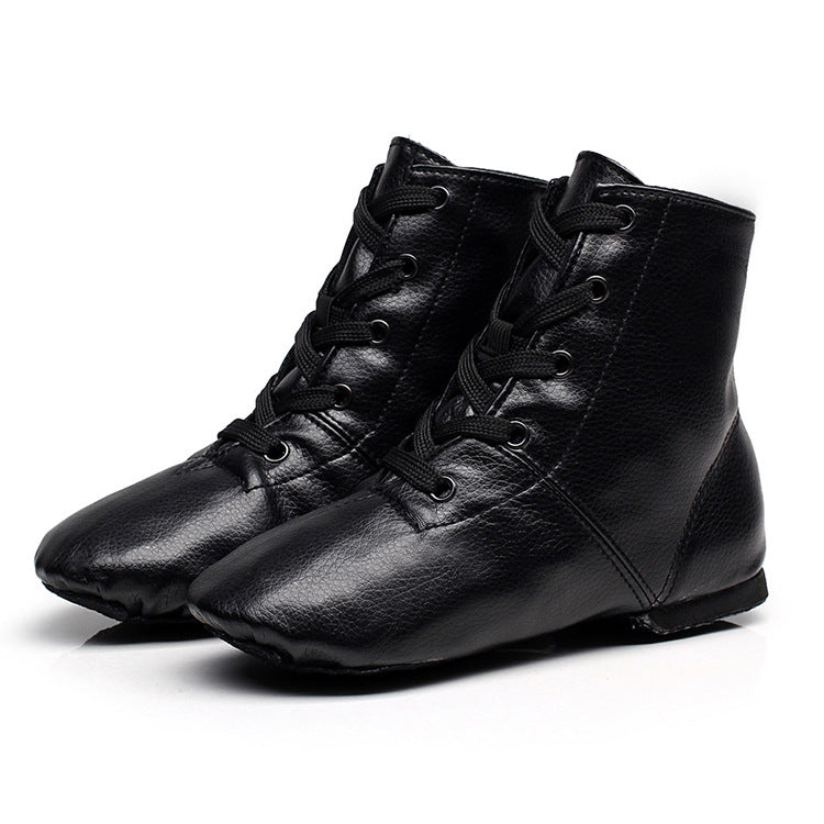 Black PU leather high-top Jazz shoes/Ballet Slipper