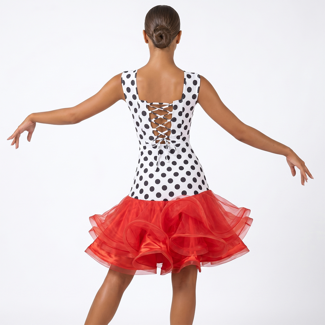 YZY Customisable-Women's Polka Dot DanceWear Dance Dress Performance Wear